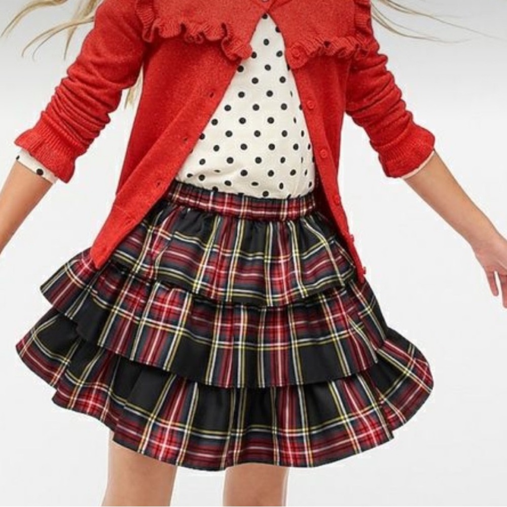 Jcrew Tartan Plaid Ruffle Skirt Large girls